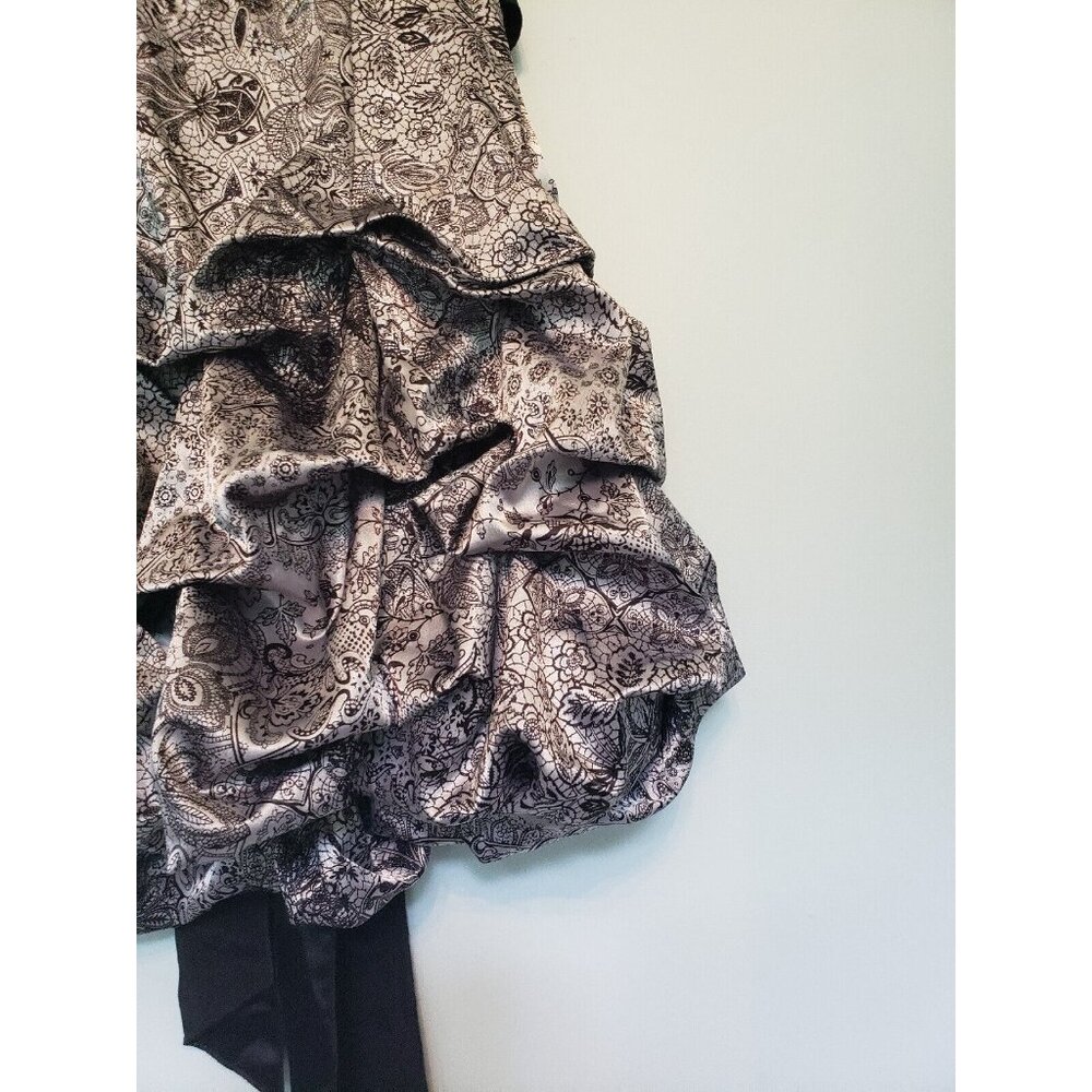 Ruby Rox Juniors 5 Prom Club Bubble Dress Strapless Black Silver Sash Sleeveless - Picture 3 of 5